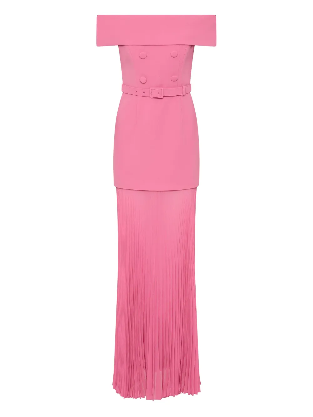 Rebecca Vallance Muriel off-shoulder pleated midi dress - Rosa