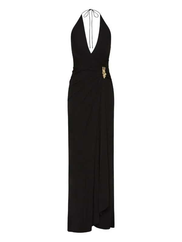 Zaley Halter Maxi Dress Black Size 14