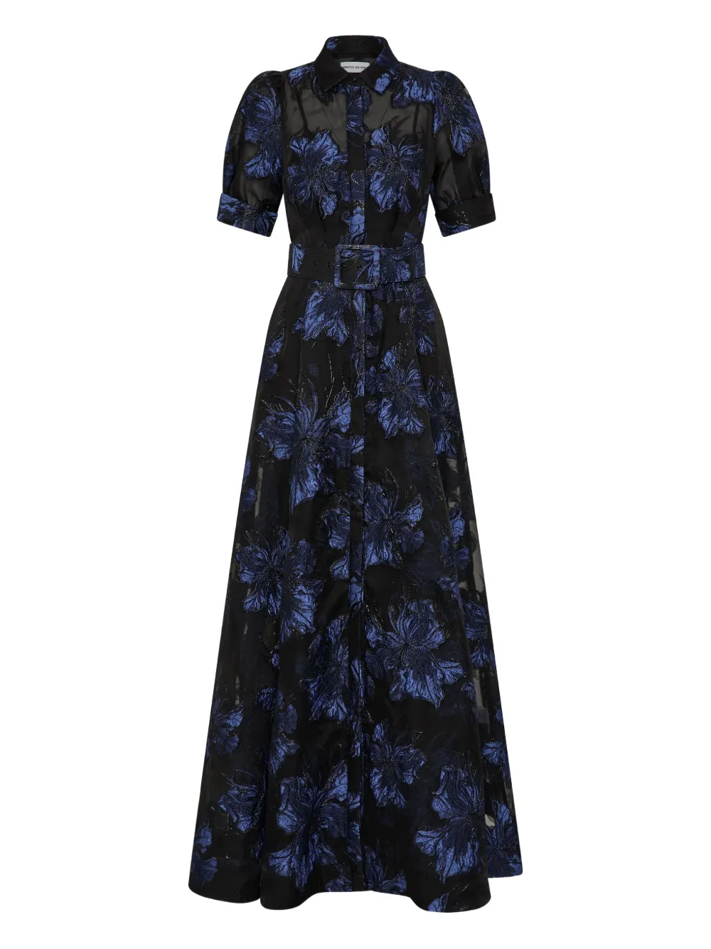 Rebecca Vallance Alexandra Floral Belted Maxi Dress In Blue