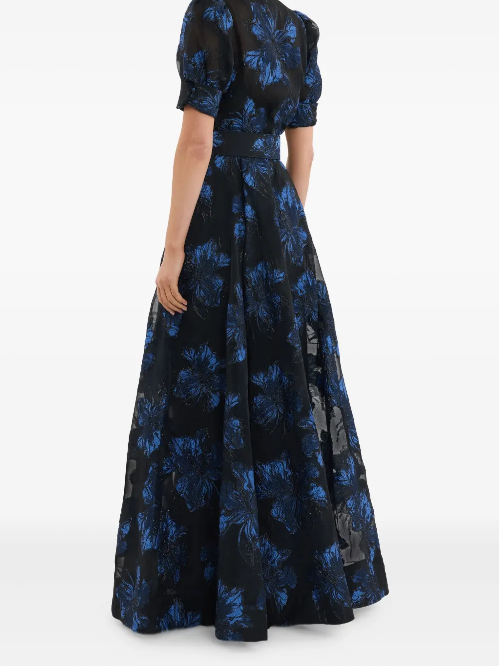 Rebecca Vallance Alexandra Floral Belted Maxi Dress In Blue