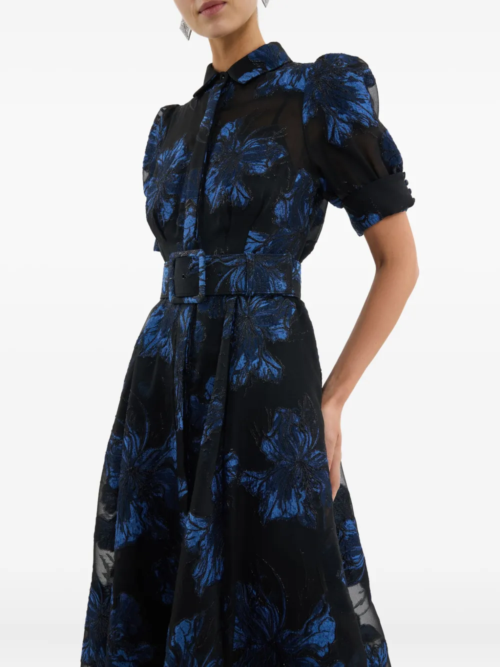 Rebecca Vallance Alexandra Floral Belted Maxi Dress In Blue