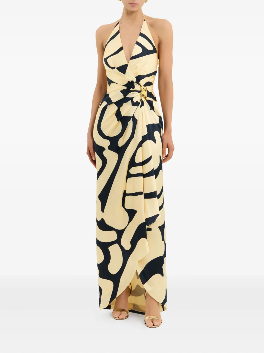 Rebecca Vallance Dune V-neck embellished maxi dress - Beige