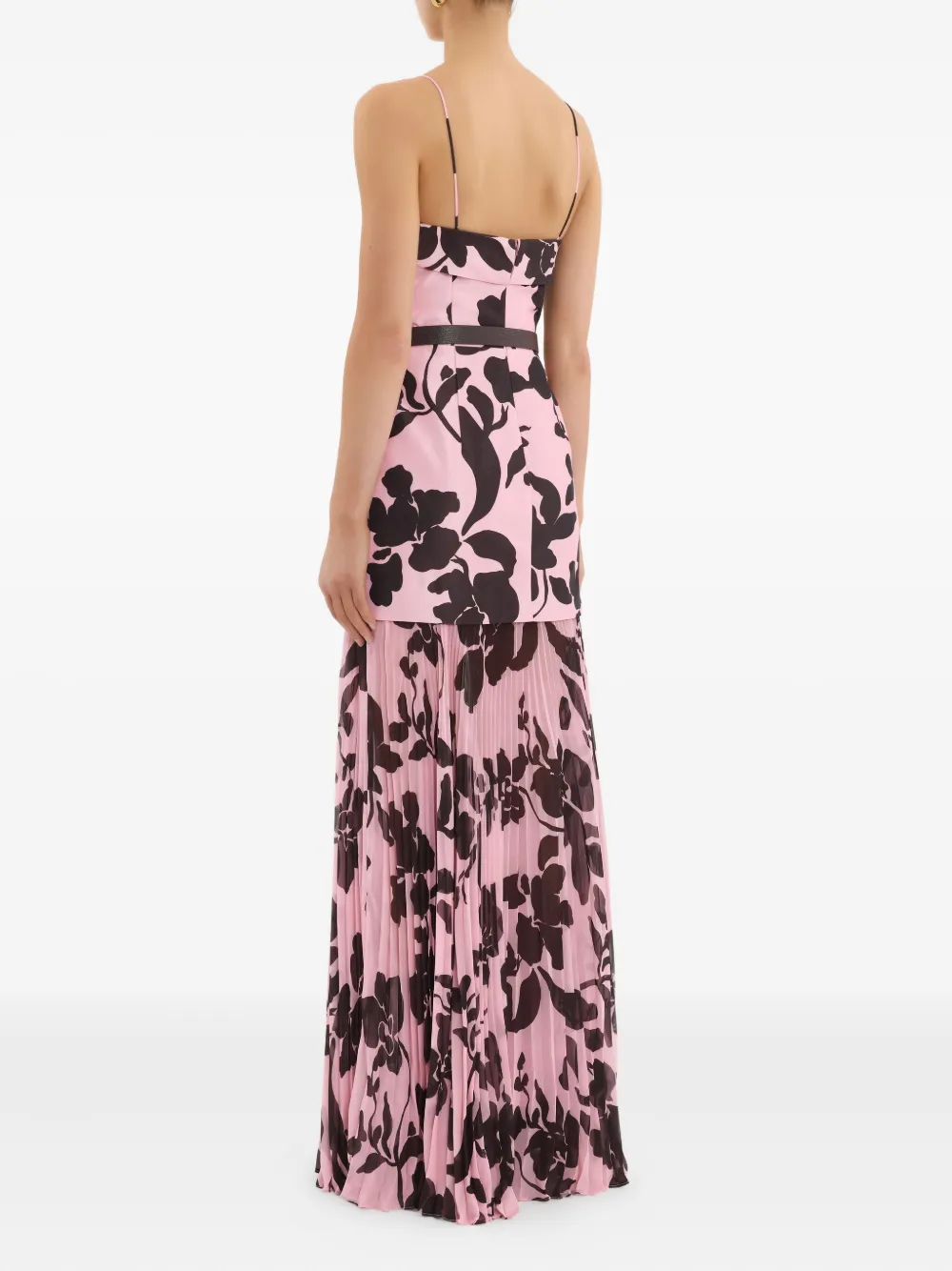 Rebecca Vallance Connie maxi-jurk met geplooide bloemen Roze