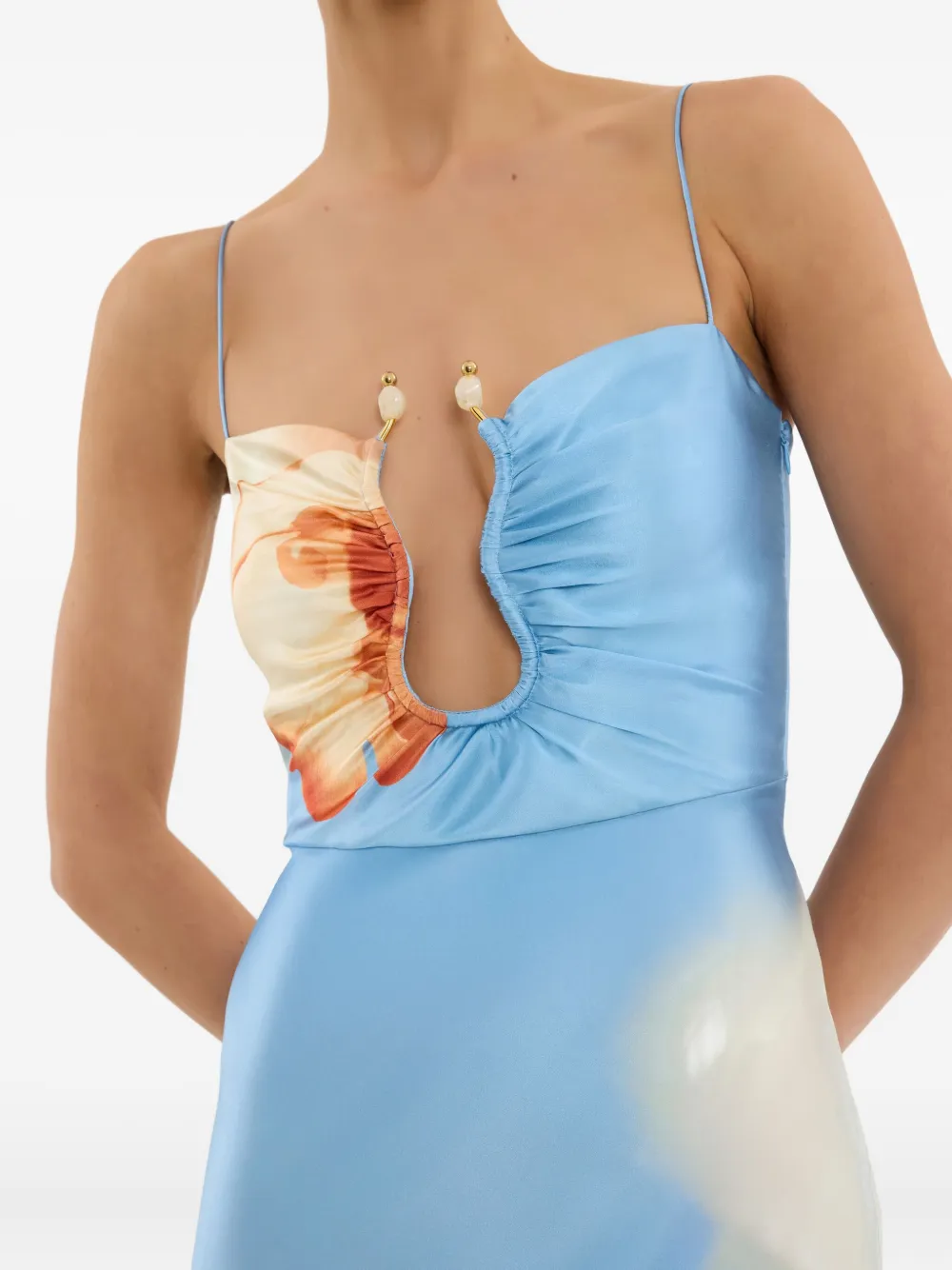 Rebecca Vallance Uitgesneden maxi-jurk Blauw