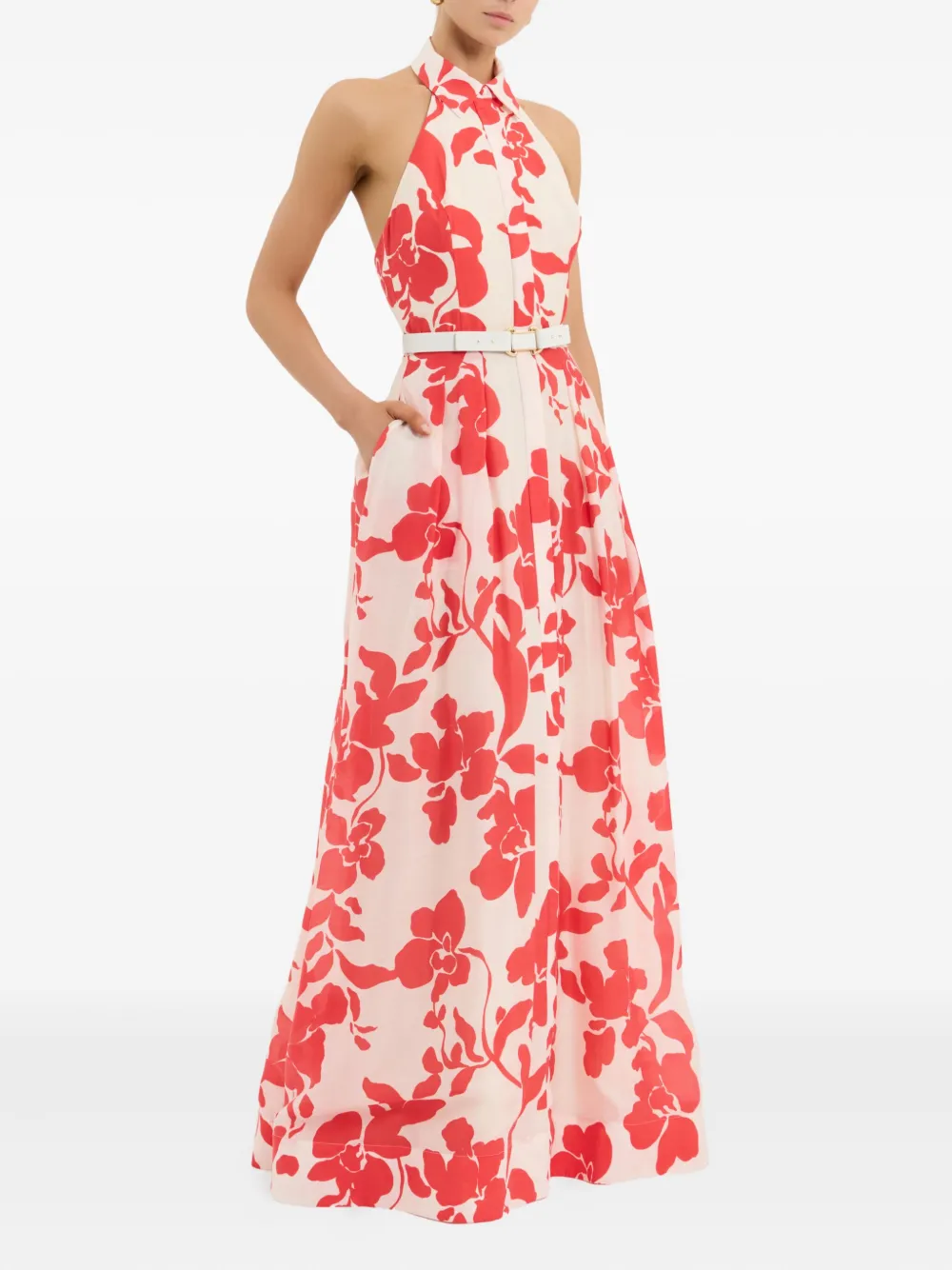 Rebecca Vallance Artemisa maxi-jurk met bloemenprint Beige