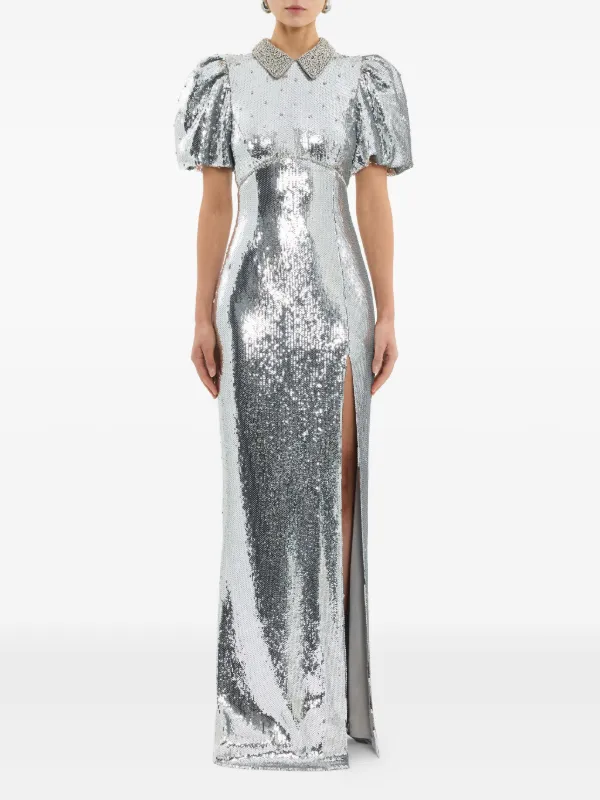 Olympia Short Sleeve Gown Silver Size 8 Olympia Short Sleeve Gown Silver Size 8
