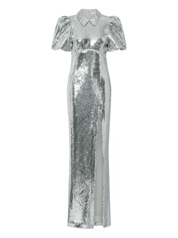 Rebecca Vallance Olympia short-sleeve Embellished Maxi Dress | Silver | FARFETCH Rebecca Vallance Olympia short-sleeve Embellished Maxi Dress | Silver | FARFETCH