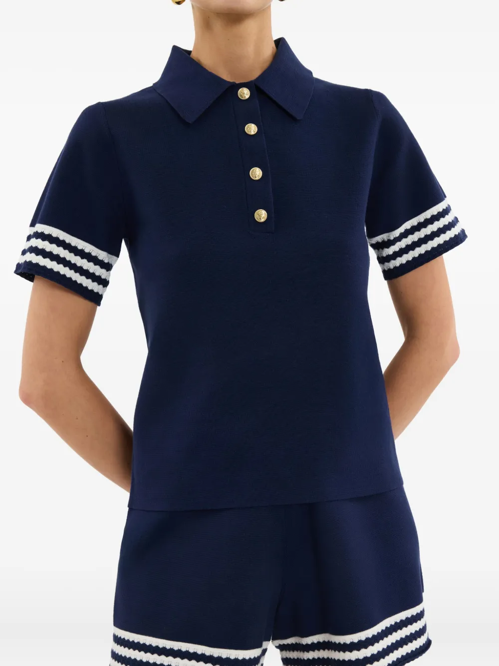 Rebecca Vallance Gestreept Mayflower poloshirt Blauw
