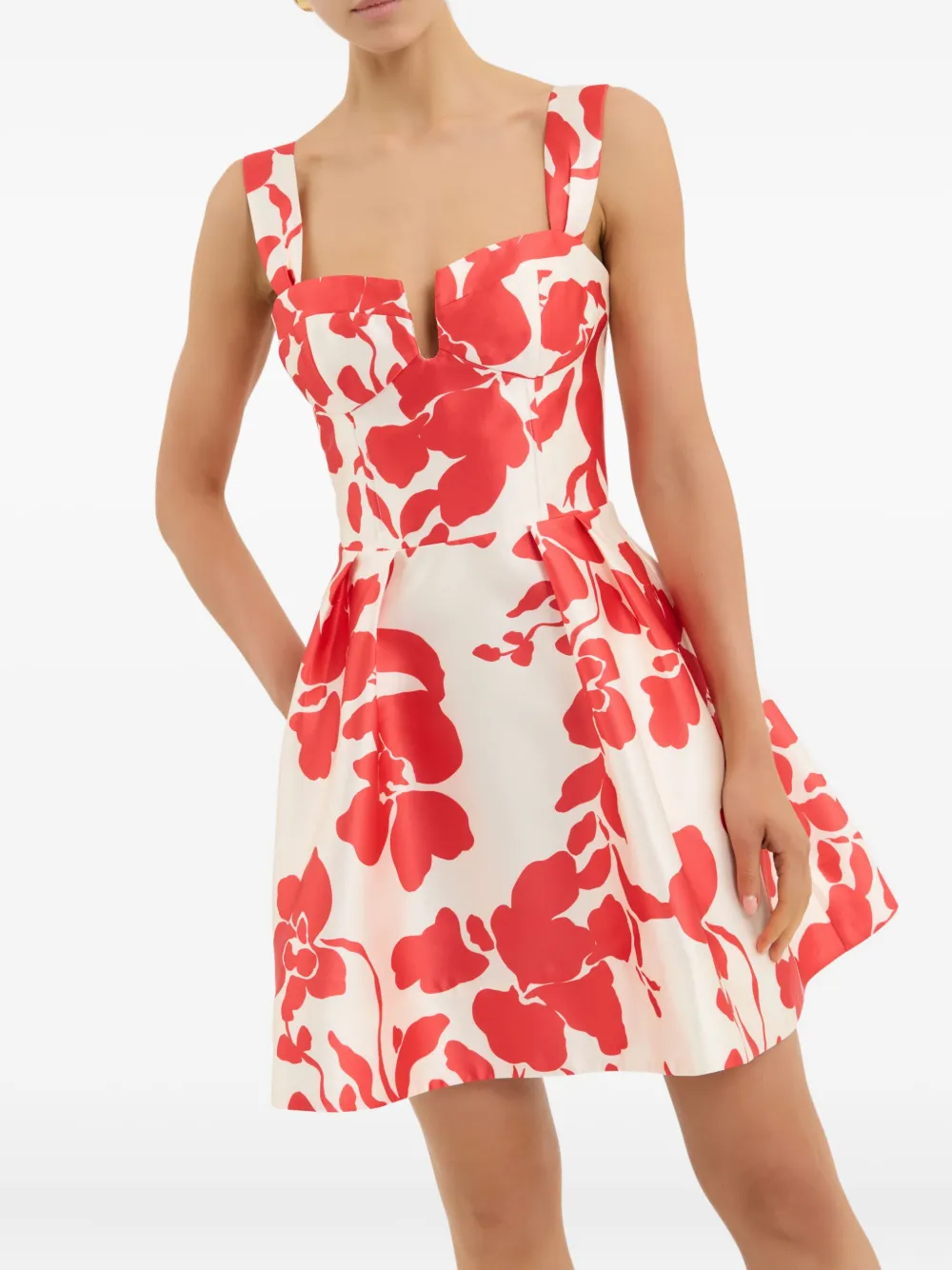 Rebecca Vallance Mayari mini-jurk met bloemenprint Beige