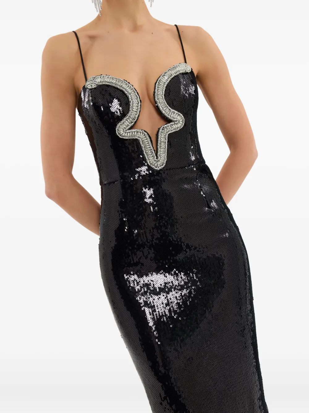 Rebecca Vallance Lyra jurk met pailletten Zwart