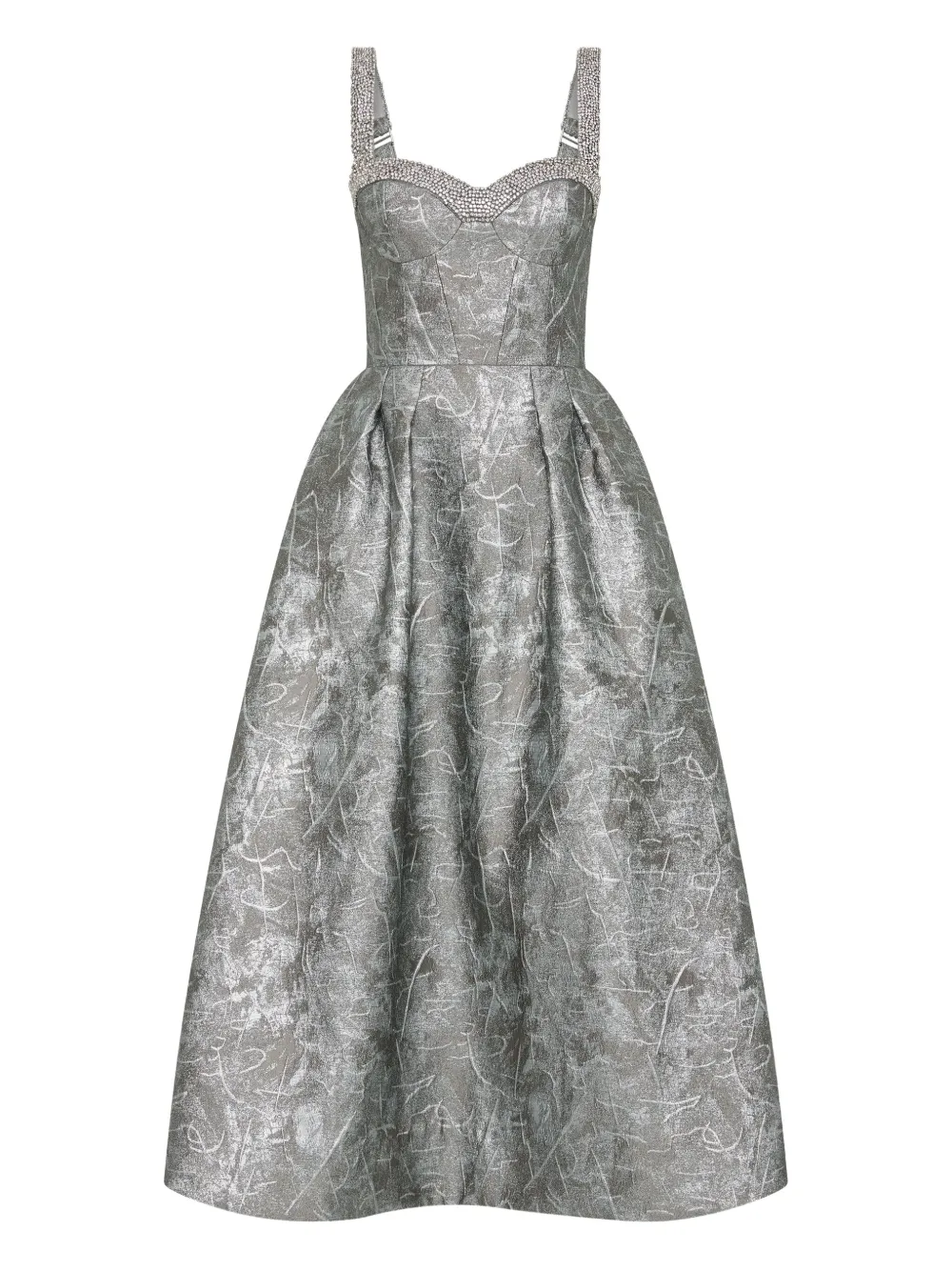 Rebecca Vallance Embellished Sterling Midi Dress In Gray