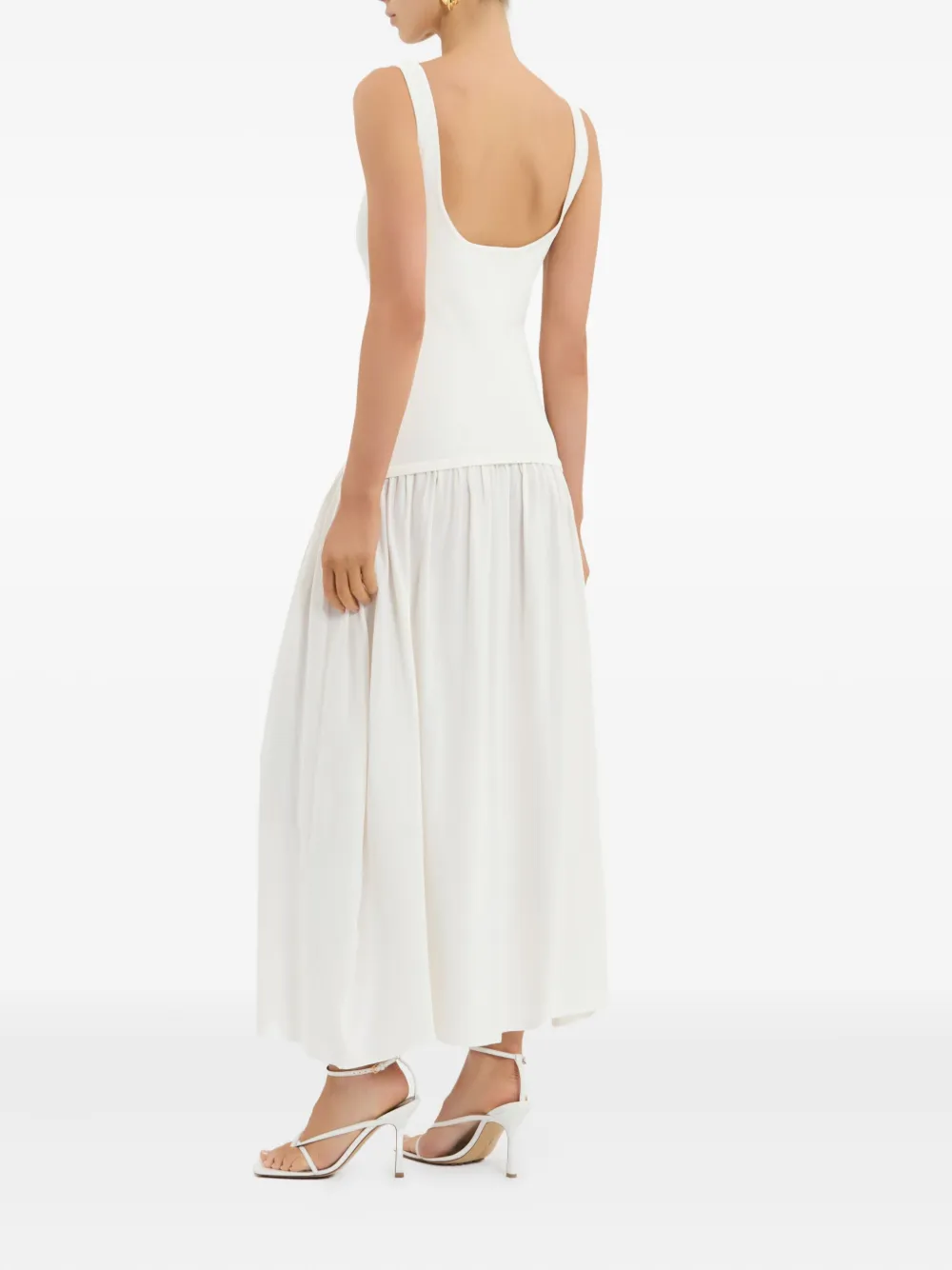 Rebecca Vallance Kristen midi-jurk met vierkante hals Wit