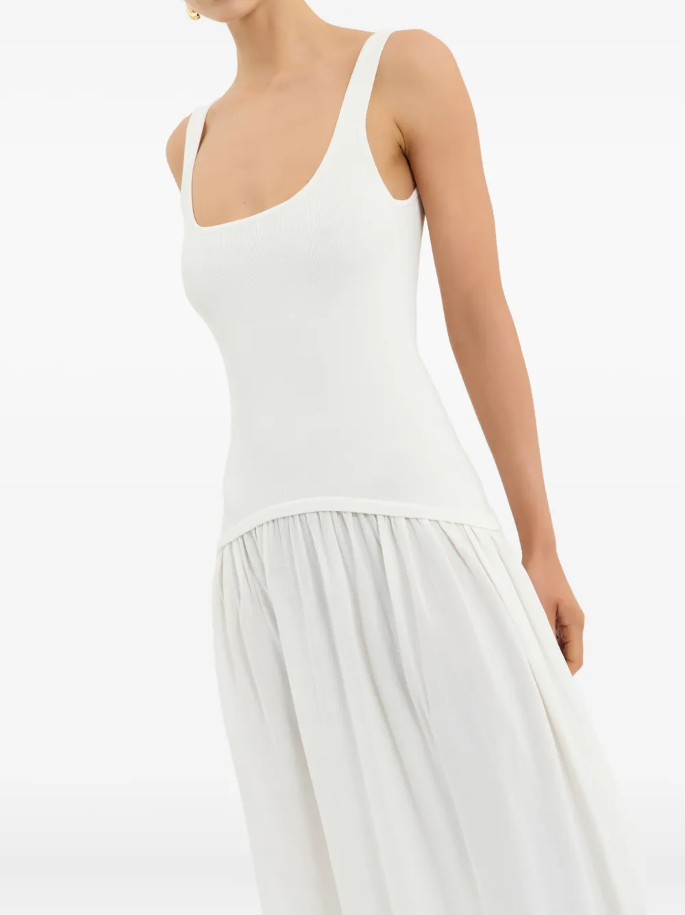 Rebecca Vallance Kristen midi-jurk met vierkante hals Wit