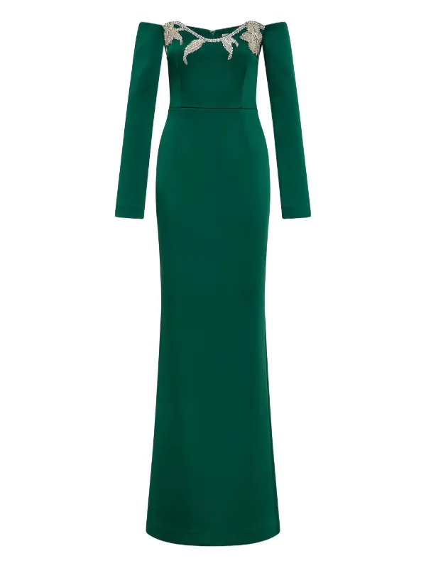 Rebecca Vallance Ellerie Strapless Embellished Maxi Dress | Green | FARFETCH