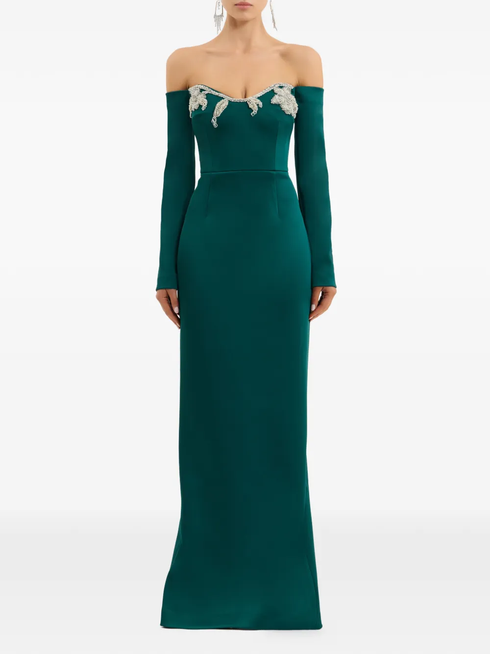 Rebecca Vallance Ellerie strapless verfraaide maxi-jurk - Groen
