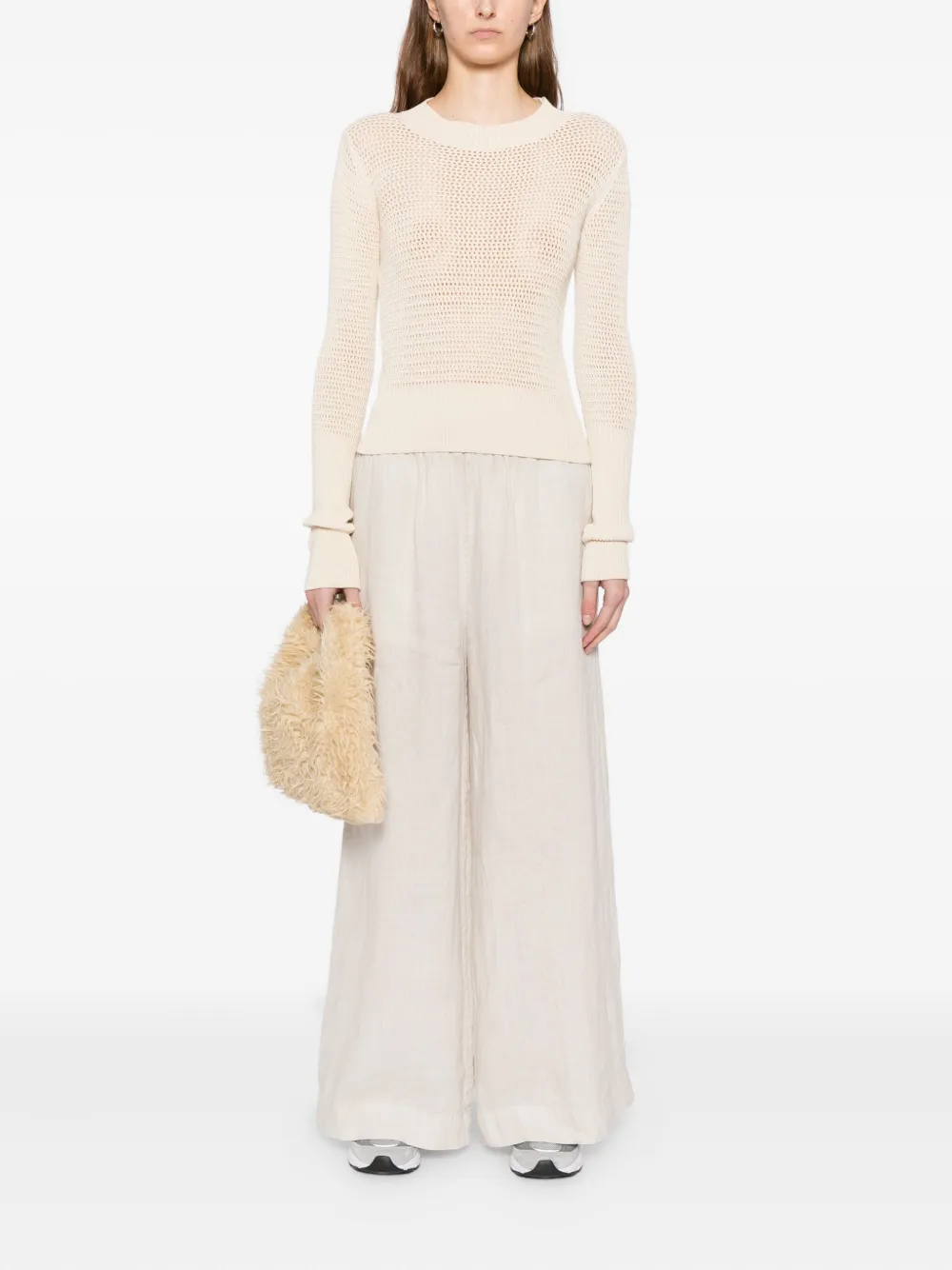 James Perse linen wide-leg trousers - Beige