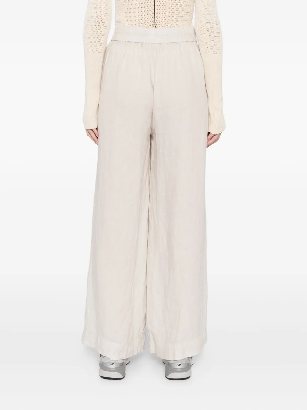 James Perse Linen Wide-leg Trousers In White