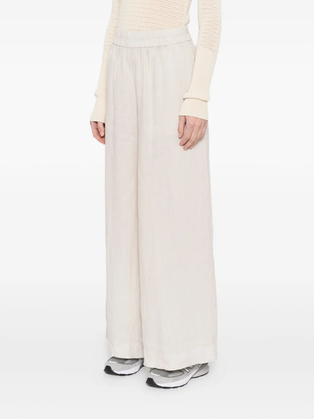 James Perse Linen Wide-leg Trousers In White
