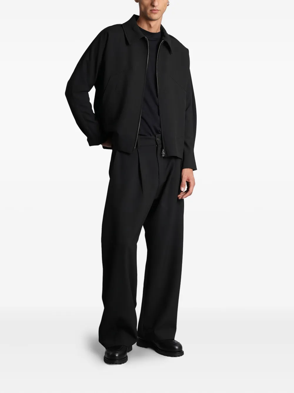 _J.L-A.L_ Broek met geplooide zak - Zwart
