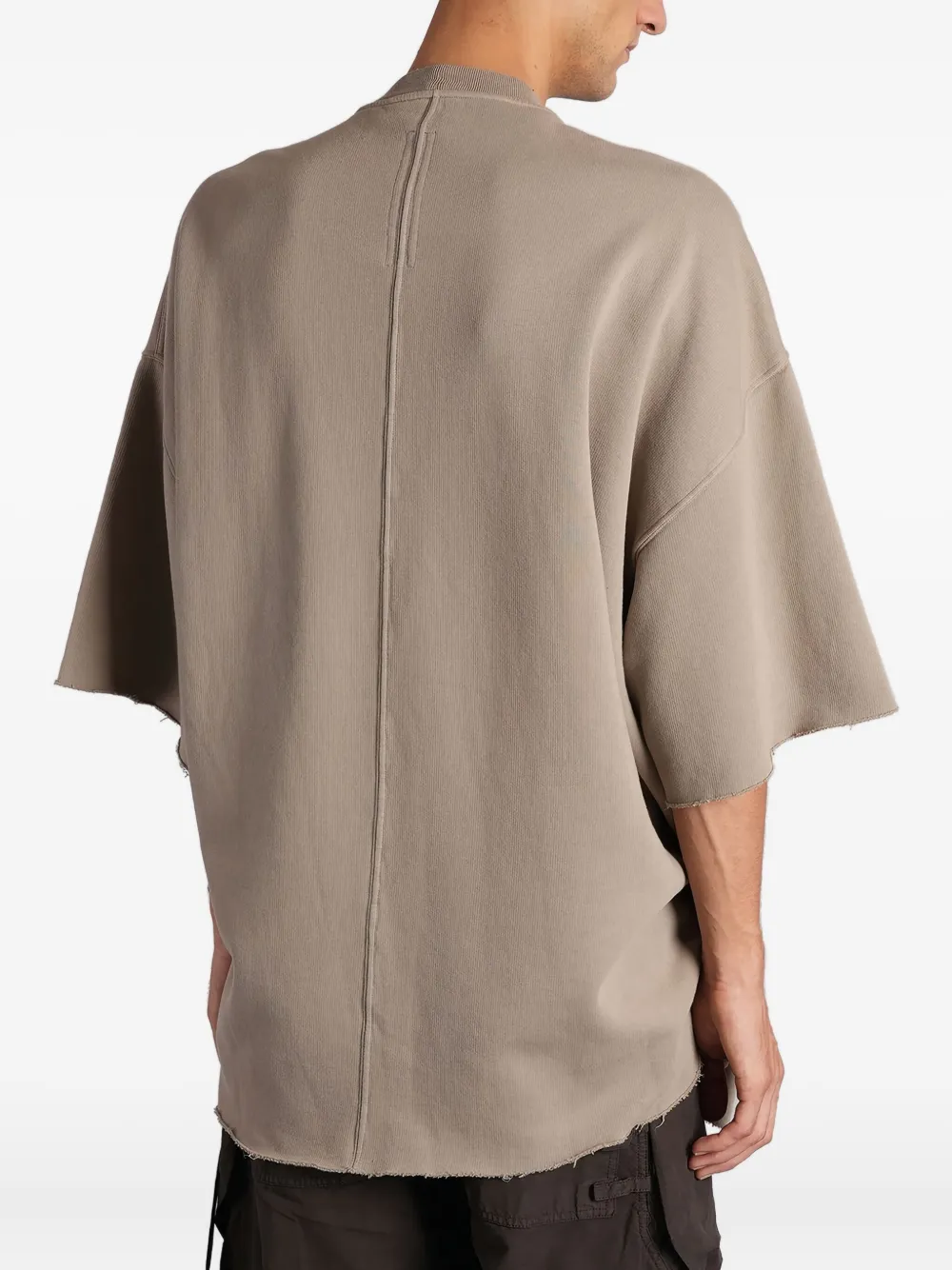 Rick Owens Drkshdw Graphic-print Raw-cut T-shirt In Neutral