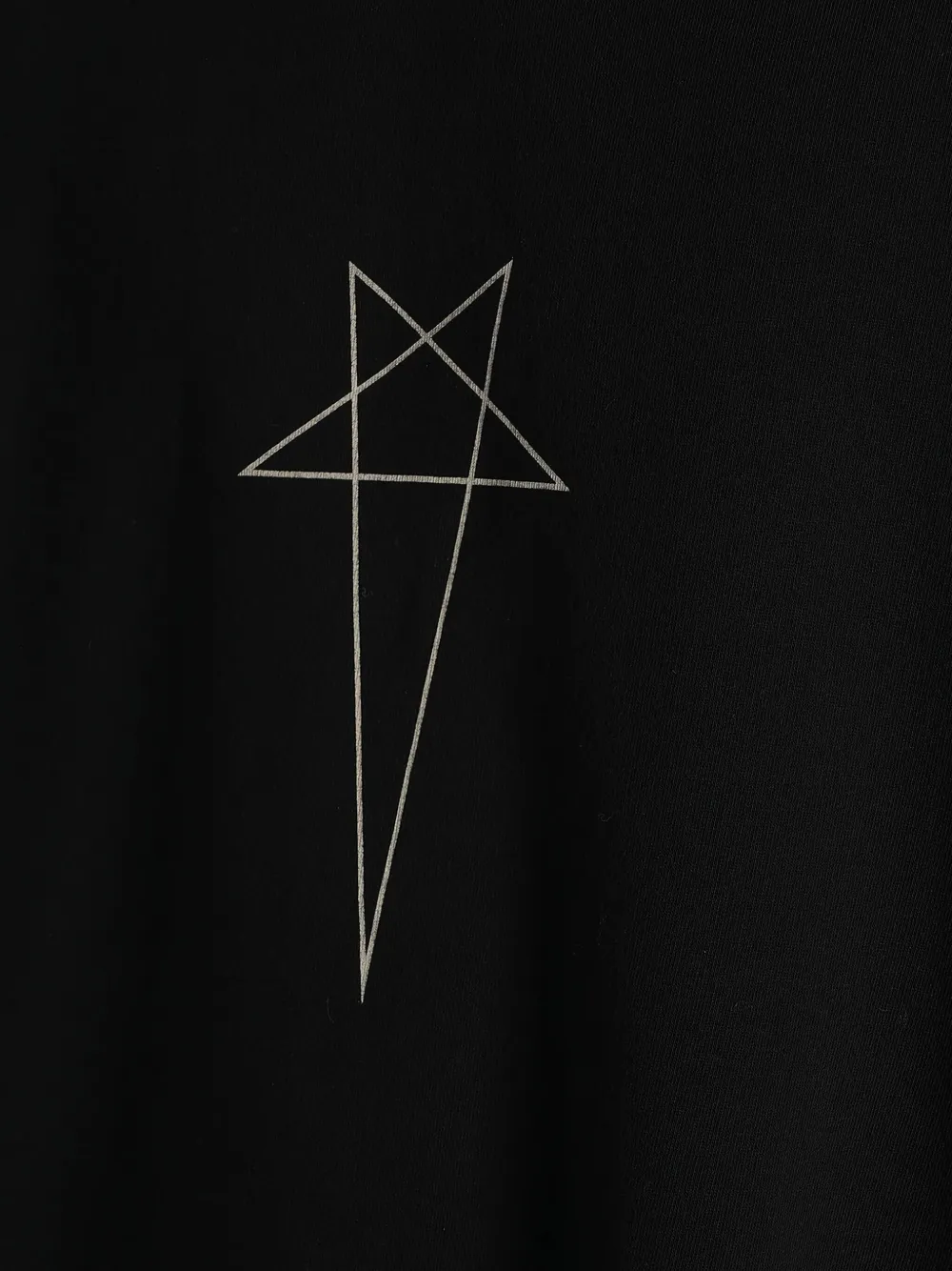 Rick Owens Drkshdw Graphic Print Short Sleeve Tie Detail Top In Black