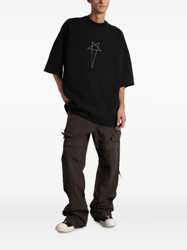 Rick Owens DRKSHDW star-motif raw-hem T-shirt | Black | FARFETCH