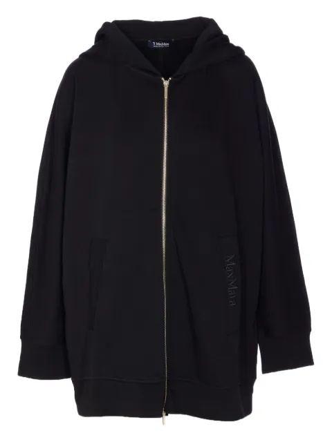 'S Max Mara logo-embroidered hooded coat 