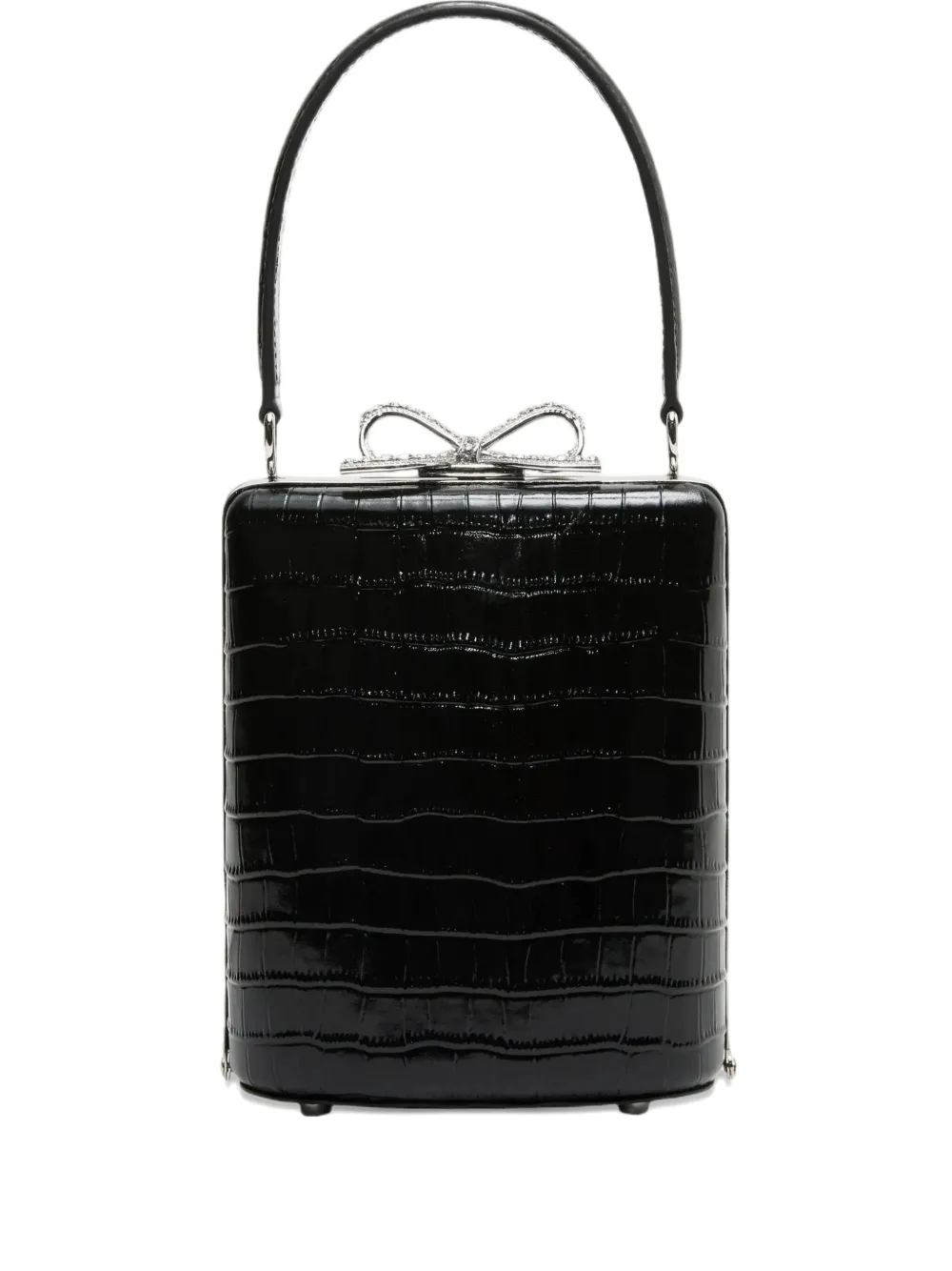 Self-Portrait bow-detailing clutch bag | Black | Image 1