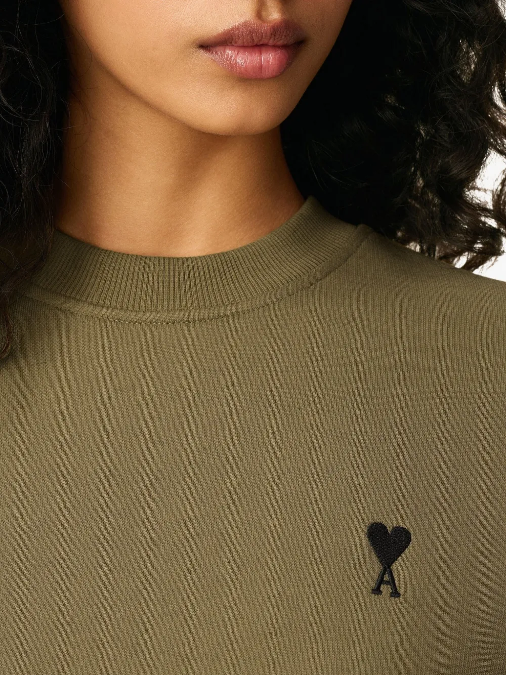 Ami Alexandre Mattiussi Ami De Coeur Sweater In Green