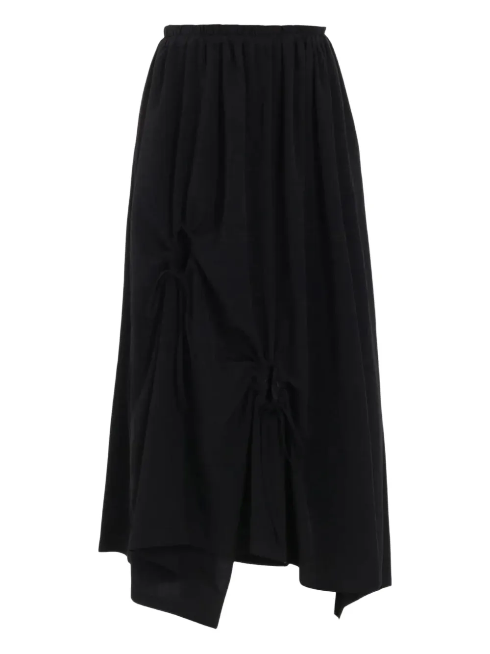 Y's gathered-detail skirt - ブラック Y's gathered-detail skirt - ブラック