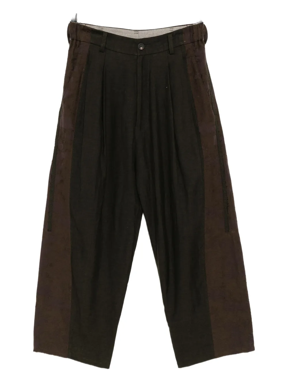 Ziggy Chen floral-embroidered trousers | Brown | Image 1