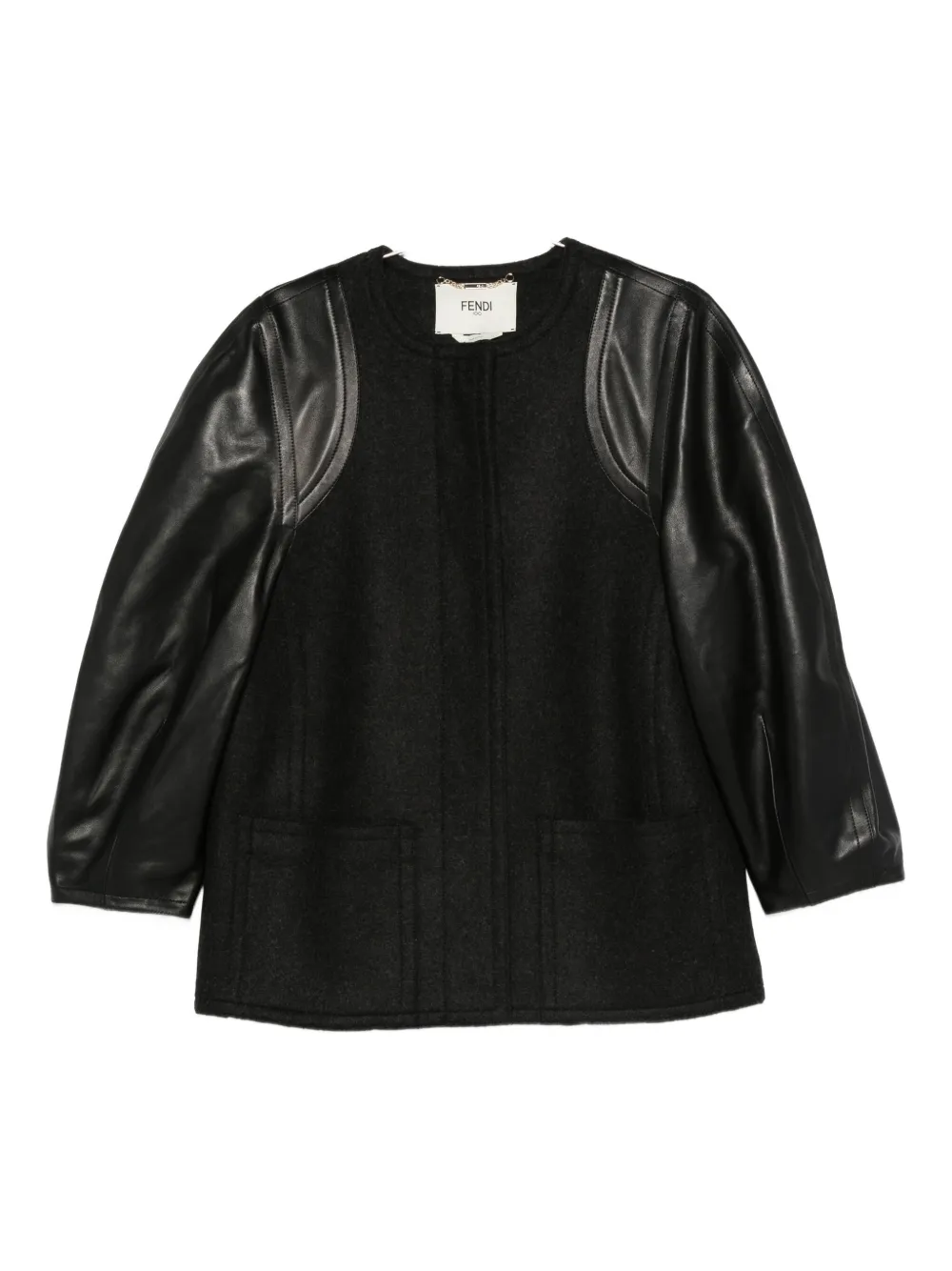 Fendi Panelled Jacket In Black