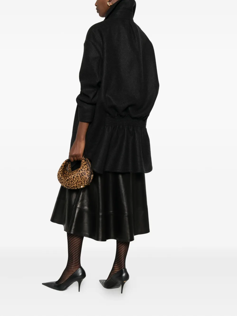  Fendi Felted-finish Coat - Black 