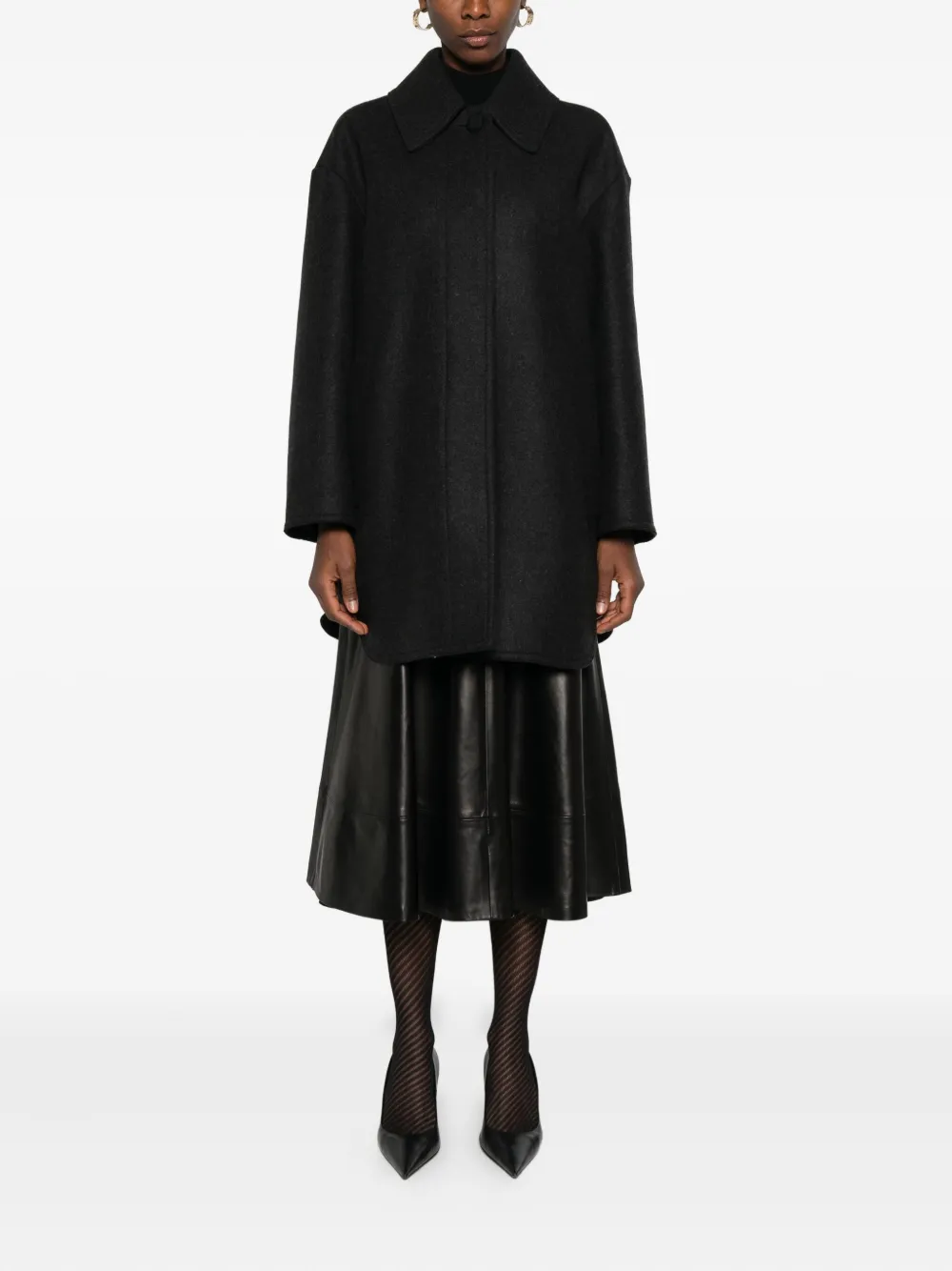  Fendi Felted-finish Coat - Black 