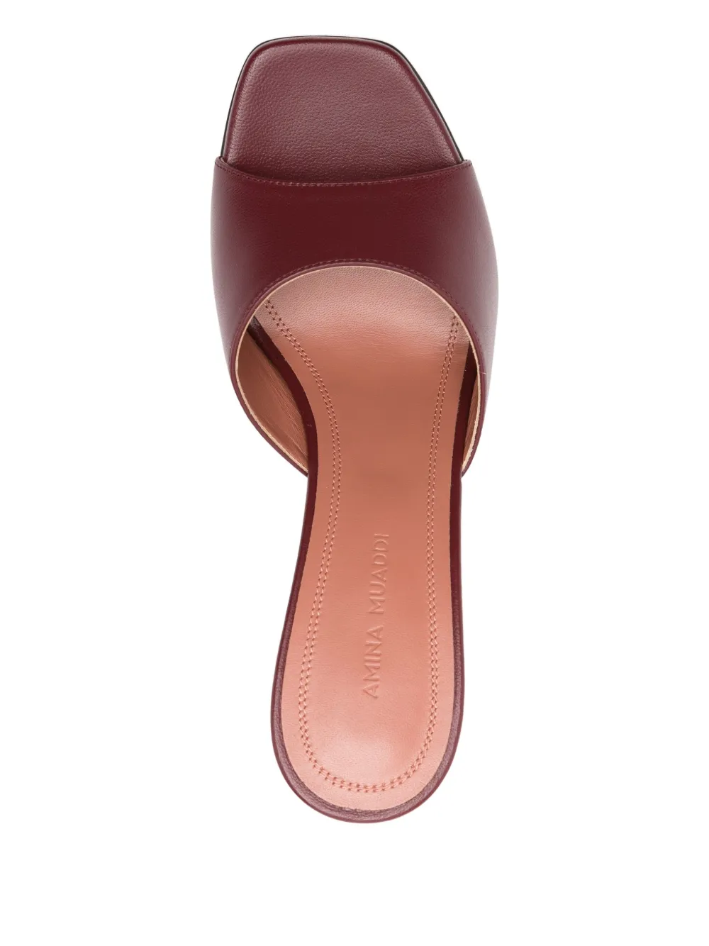Amina Muaddi 95m Lupita Square-toe Sandals In Burgundy