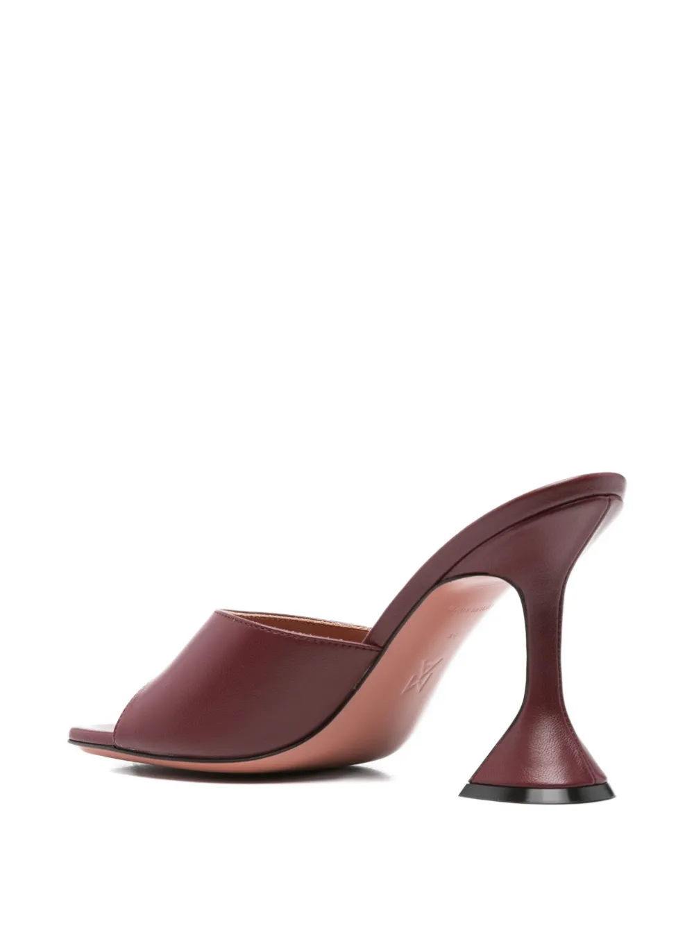 Amina Muaddi 95m Lupita Square-toe Sandals In Burgundy