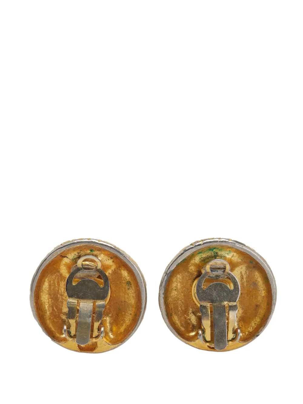 CHANEL Pre-Owned 1970-1980 Gold Plated Logo Clip-On Earrings costume earrings | Image 2