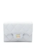 CHANEL Pre-Owned 2021-2025 CC Quilted Caviar Compact Flap Wallet small wallets - Blue