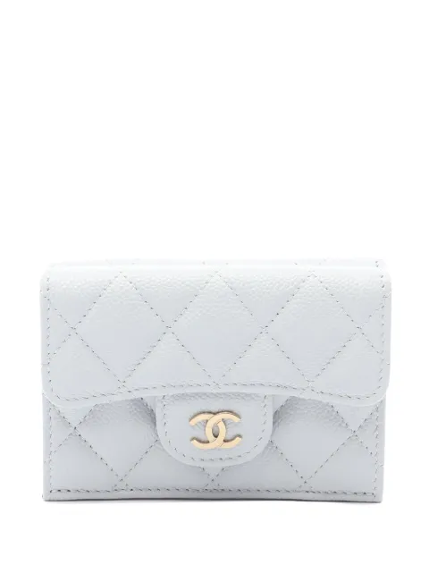 CHANEL Pre-Owned 2021-2025 CC Quilted Caviar Compact Flap Wallet small wallets