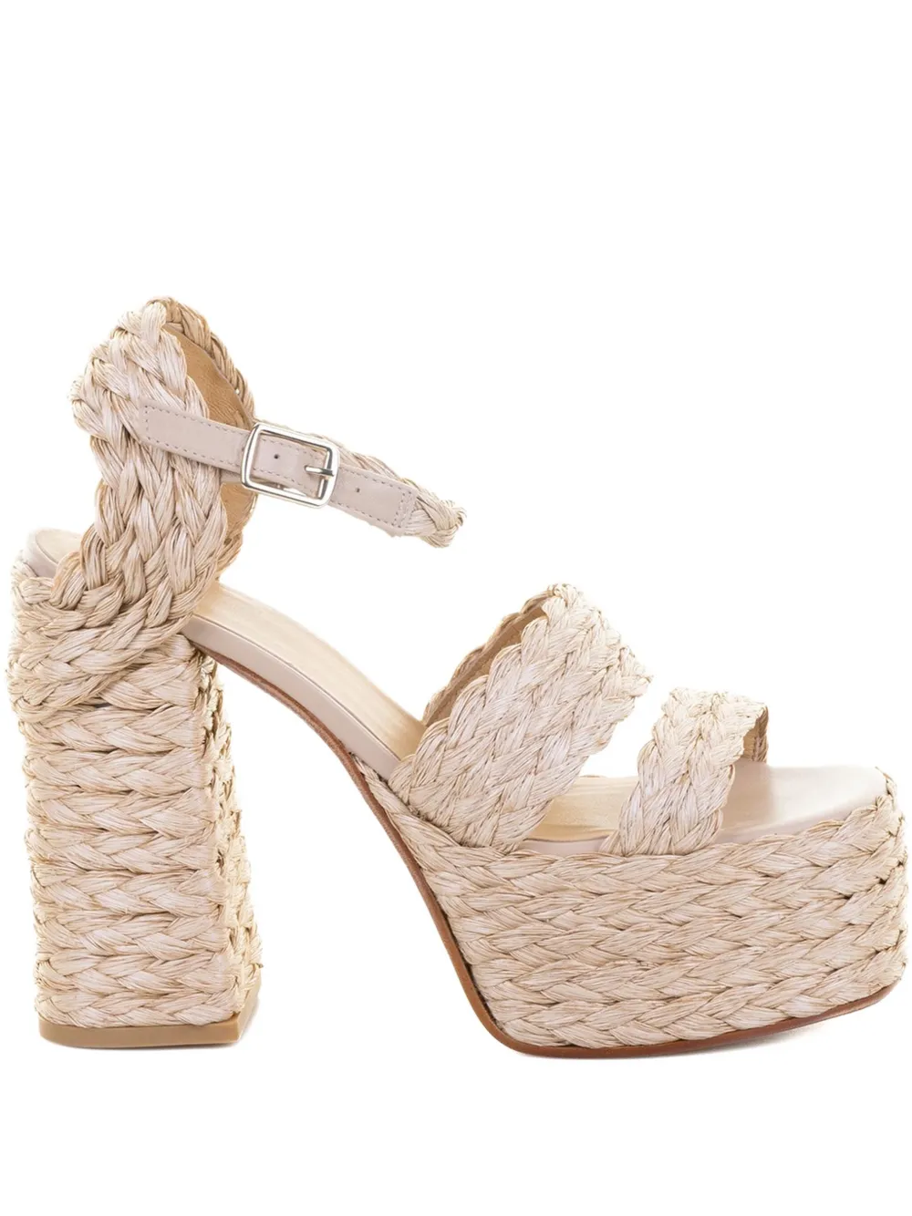 Castañer Fresa raffia platform sandals Neutrals