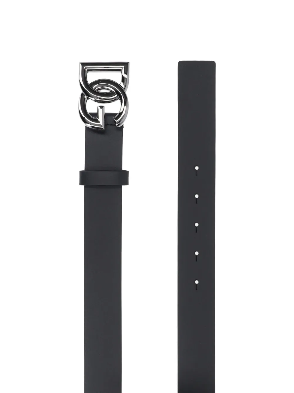 Dolce & Gabbana Leren riem met DG-logo Zwart