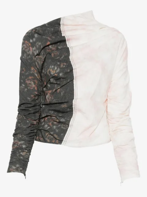 GANNI gathered panelled blouse 