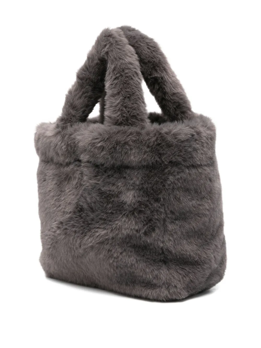 Herno Faux-fur Tote Bag In Gray
