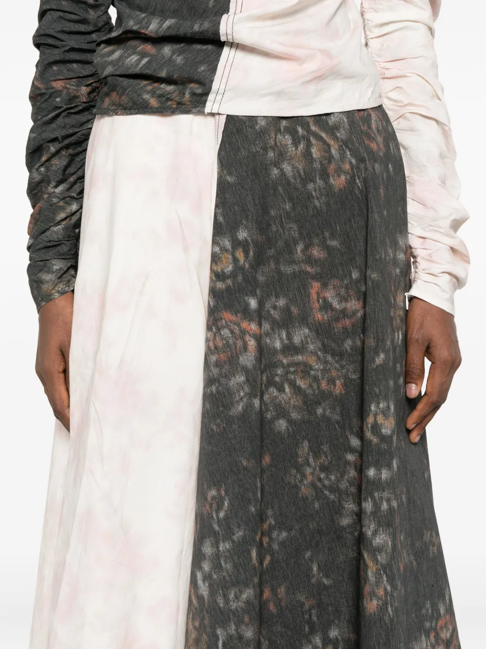 GANNI Rok met bloemenprint vlakken Wit