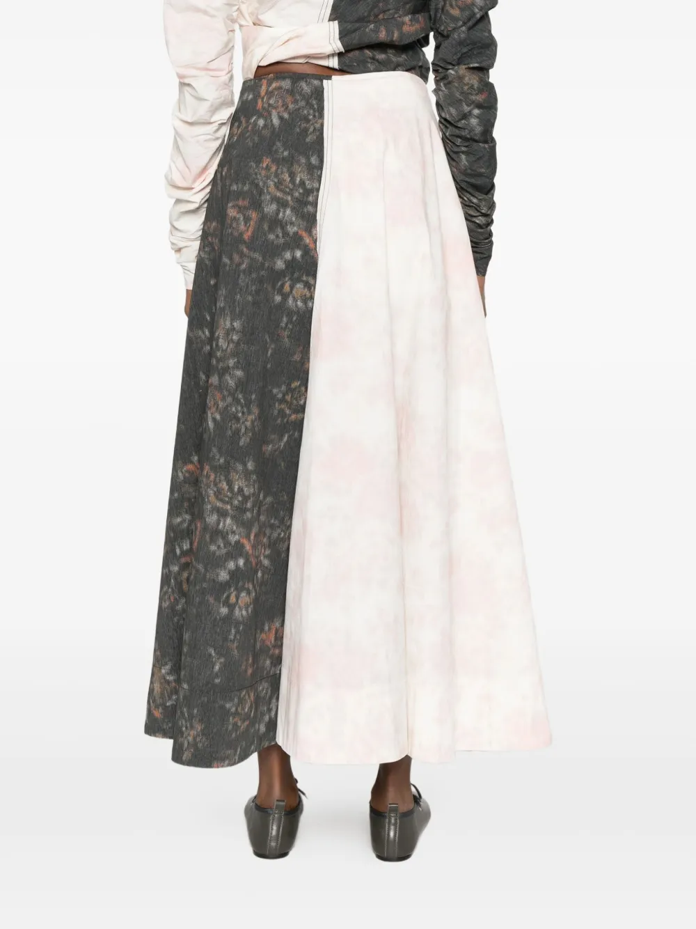 GANNI Rok met bloemenprint vlakken Wit