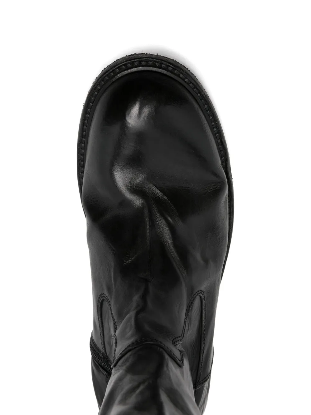 Moma Word Leather Ankle Boots In Black