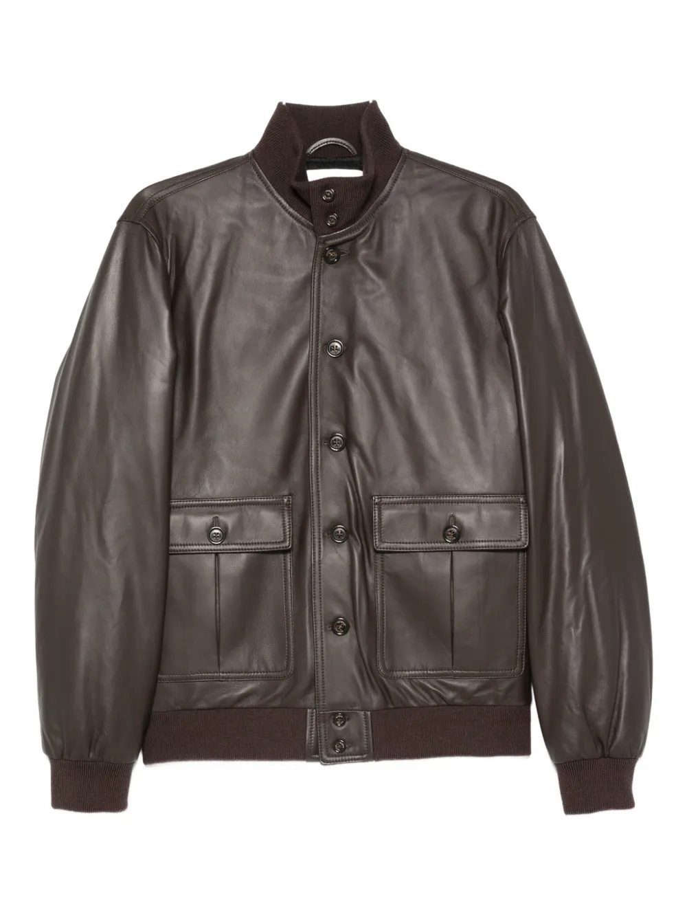 Valstar Button-fastening Flap-pocket Leather Jacket In Brown