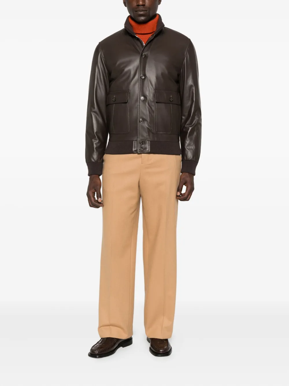 Valstar button-fastening flap-pocket leather jacket | Leather Jackets | Image 2