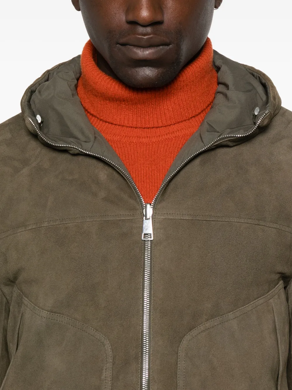 Valstar Hooded Suede Jacket In Brown