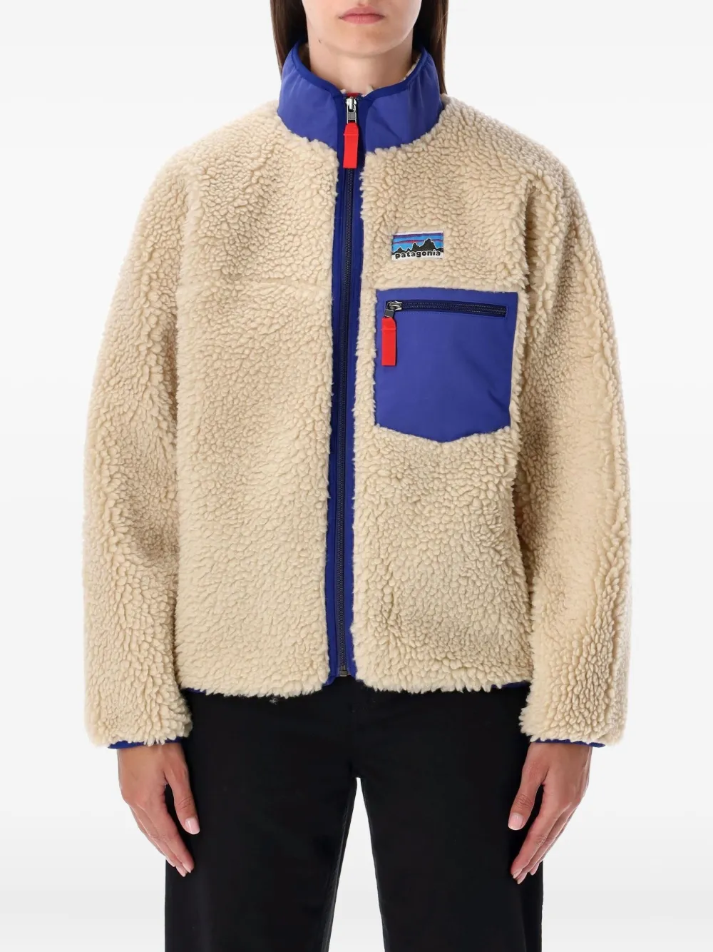 Patagonia fleece logo-patch jacket | Neutrals | Image 1